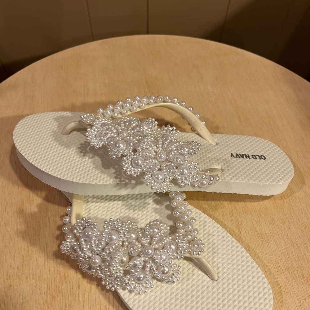 Beaded slippers.